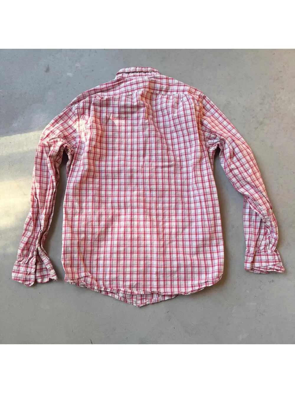 J.Crew Button-Up Shirt Slim Fit Flex Washed Pink and White Plaid